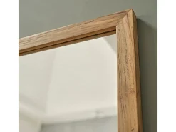 BERAH GETAH Espejo rectangular de madera de teca reciclada maciza Color natural claro New