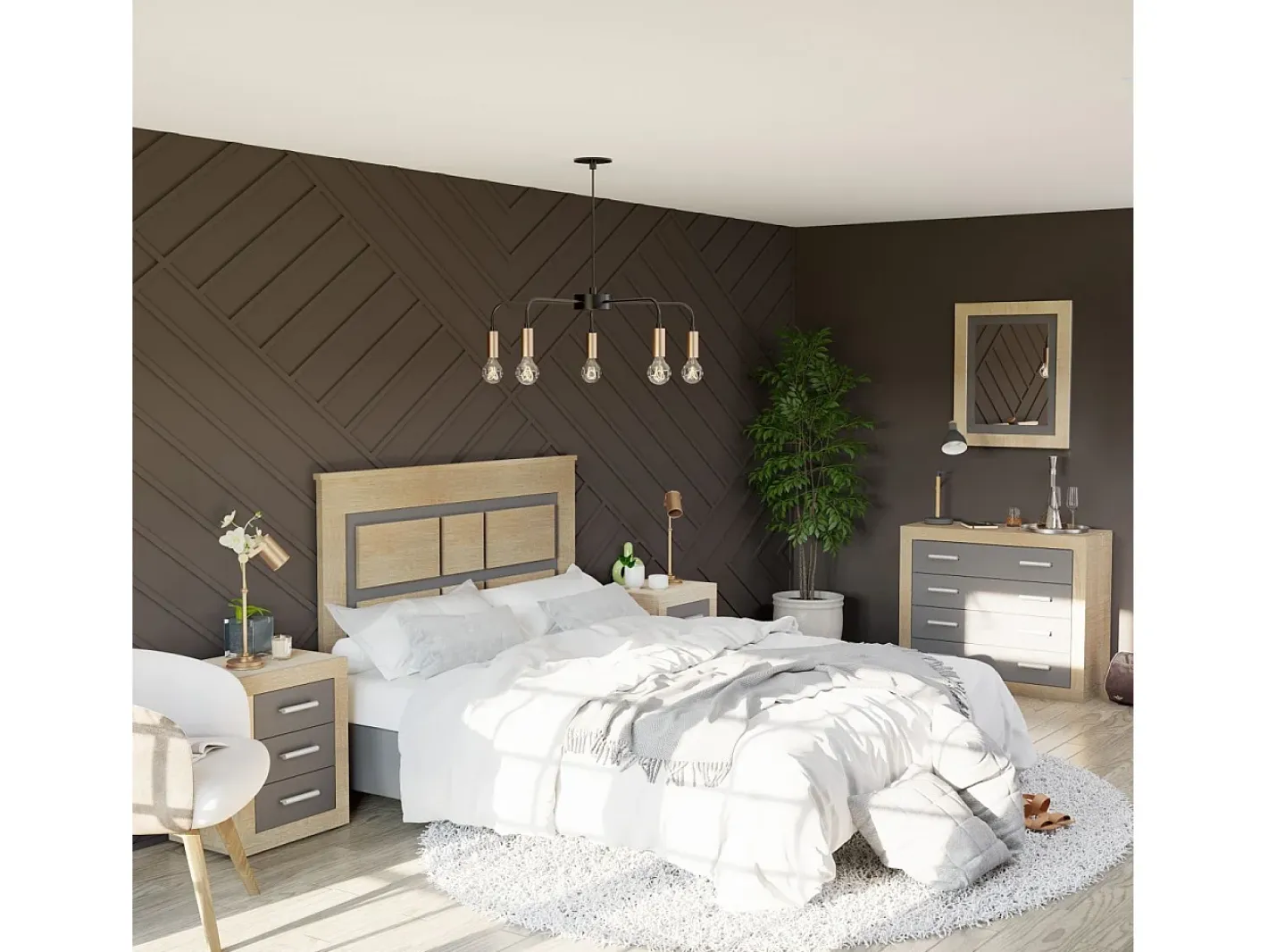 Best duehome Espejo rectangular Kira Cambria - Grafito Marru00f3n