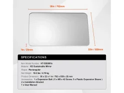 Espejo De Pared|Espejo-Espejo Rectangular SucceBuy, Espejo de Parede Cuadrado 55,9 × 76,2 cm con Marco de Aluminio Plateado