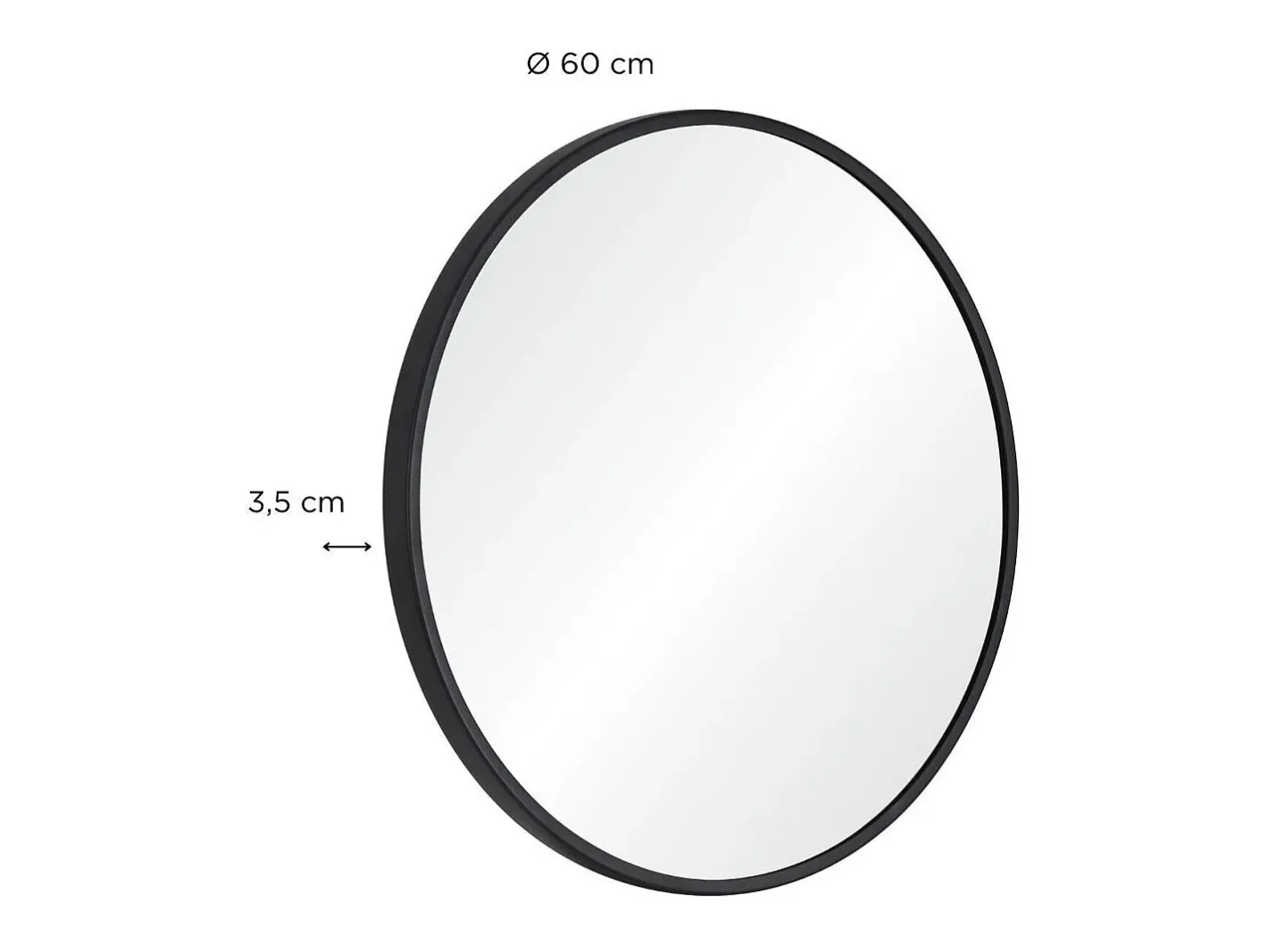 Espejo De Pared|Espejo-Espejo redondo de metal D60cm EMA Blanco