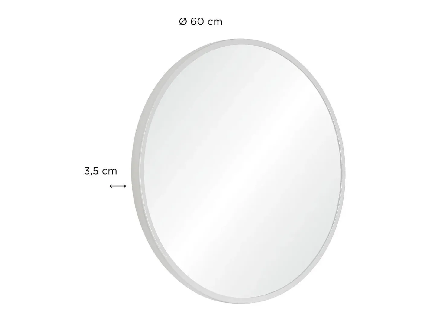 Espejo redondo de metal D60cm EMA Blanco