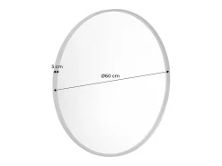 Sweeek Espejo redondo de metal decorativo de pared, 60cm Negro