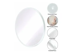 DripeX Espejo redondo de pared, espejo HD moderno de 60x60cm en el entorno para decorar, baño, dormitorio, Blanco Outlet