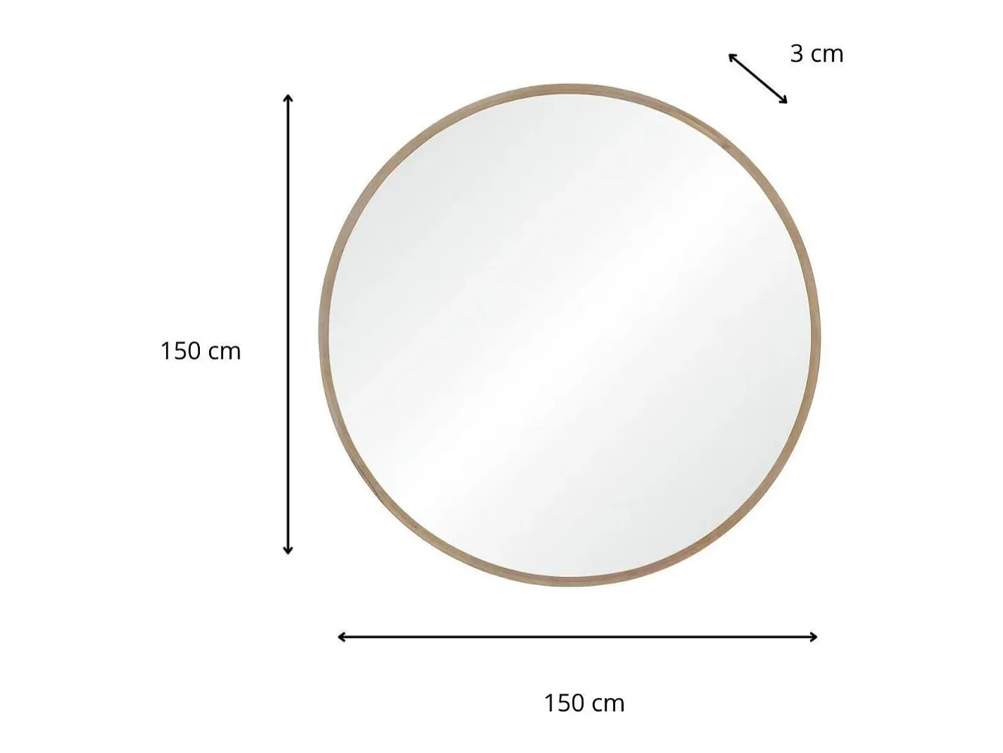 Online Espejo redondo XXL de roble FAB Color natural claro