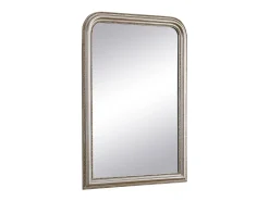 OZAIA Espejo De Pared|Espejo-Espejo trumeau de madera de Paulownia, L. 80 x H. 110 cm, champán, HELOISE Plateado
