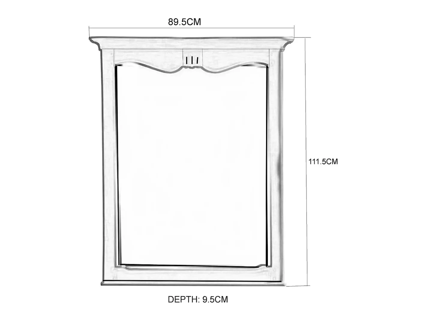 Espejo De Pared|Espejo-Espejo 89.5x111.5x9.5 cm Venezia Bianco Beige