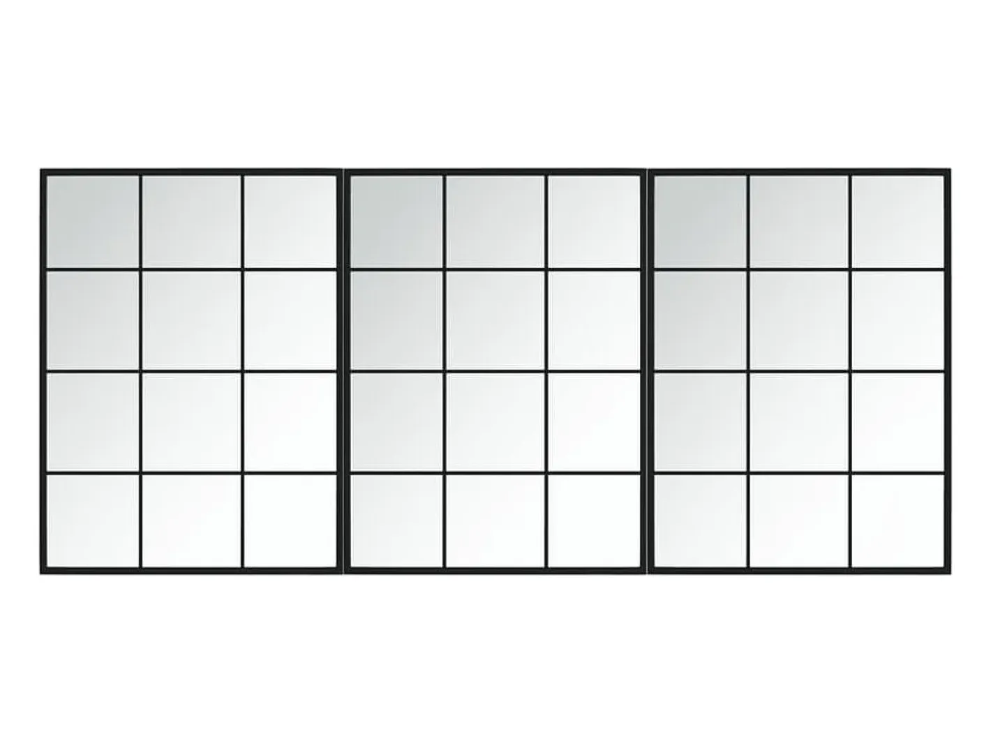 Clearance Espejos de pared 3 piezas 80x60 cm metal Negro