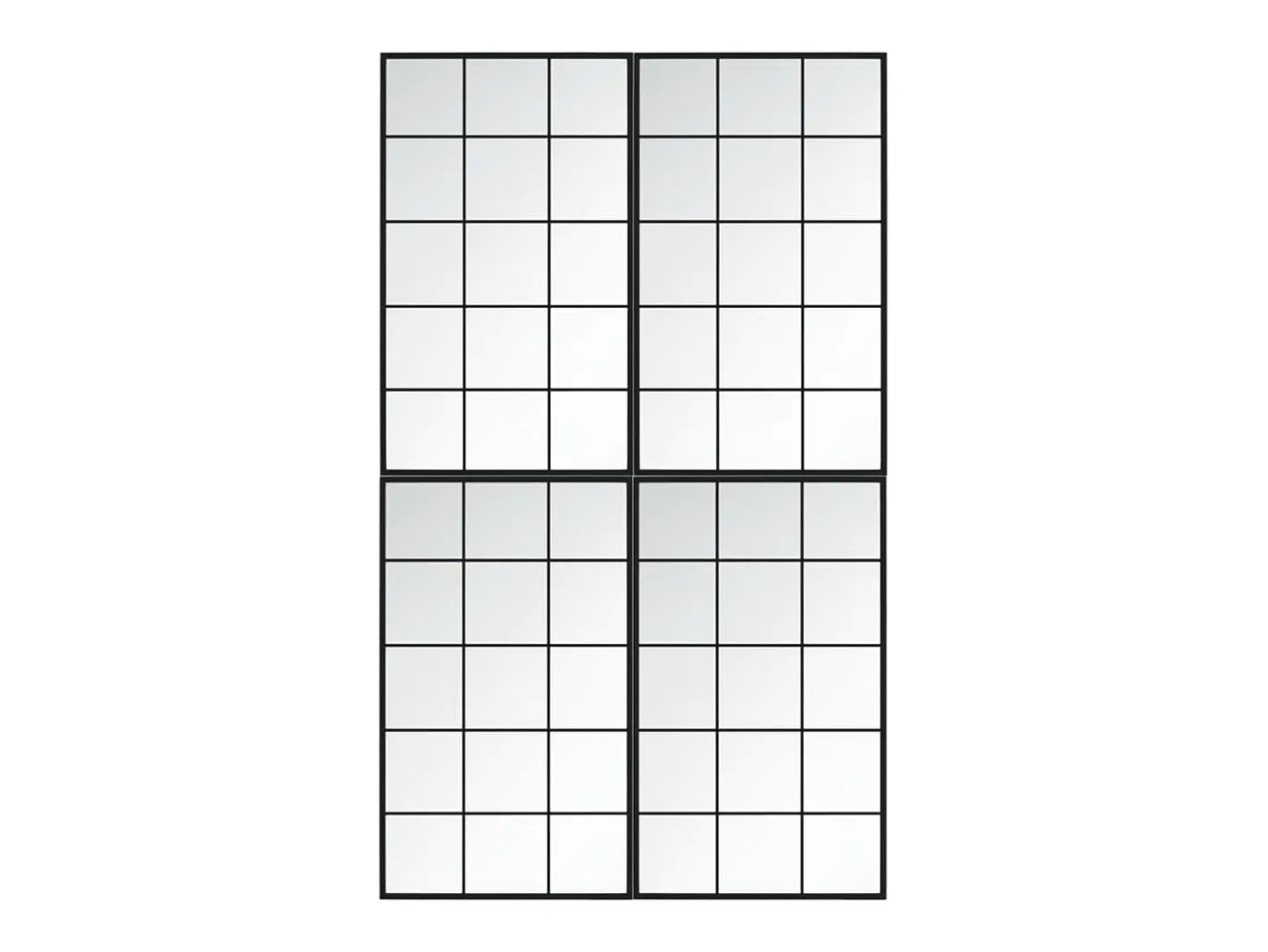 Espejos de pared 4 piezas 100x60 cm metal Negro Best