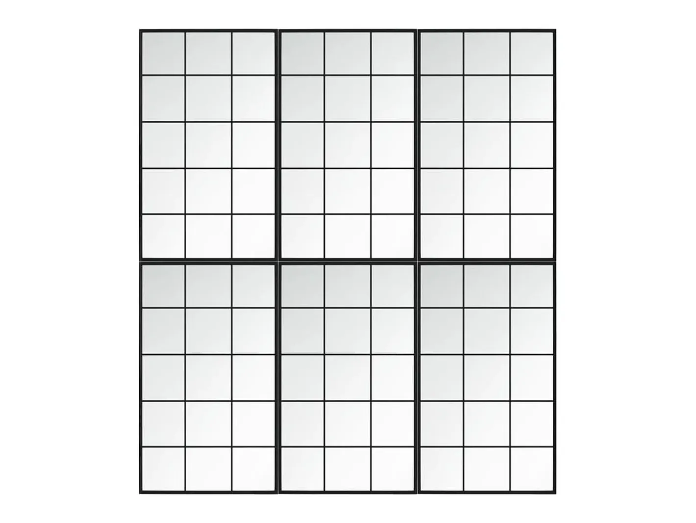 New Espejos de pared 6 piezas 100x60 cm metal Negro