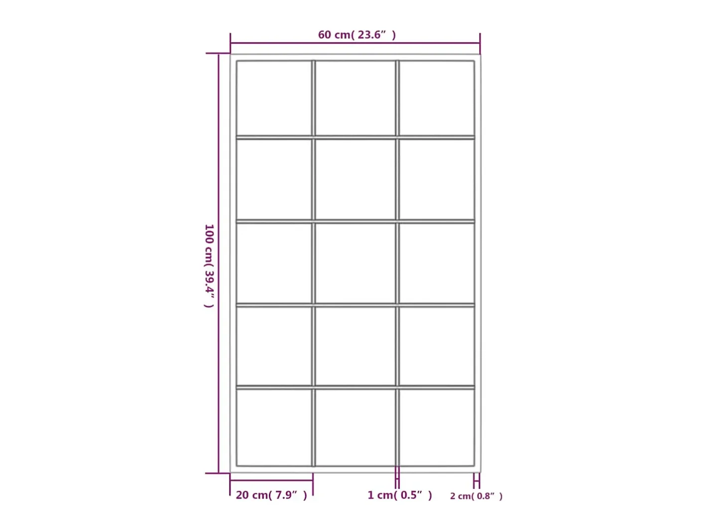 New Espejos de pared 6 piezas 100x60 cm metal Negro