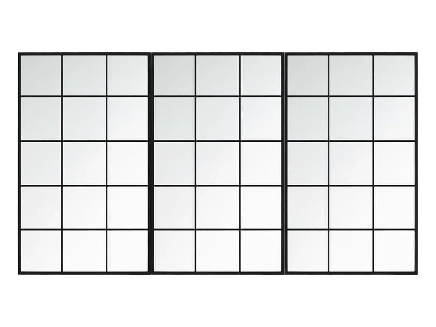 Discount Espejos de pared 3 piezas 100x60 cm metal Negro