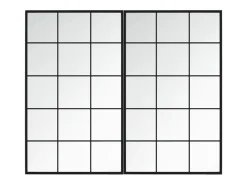 Espejo De Pared|Espejo-Espejos de pared 2 uds 100x60 cm metal Negro