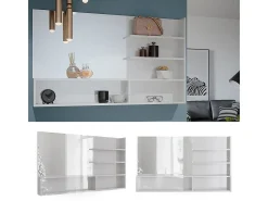 Vicco Espejo-Estante con espejo alto brillo 119.8x11x70 Blanco