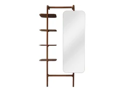 Vente-unique Estante de pared con espejo de madera de hevea - Natural - ZORVINA Color natural oscuro Best