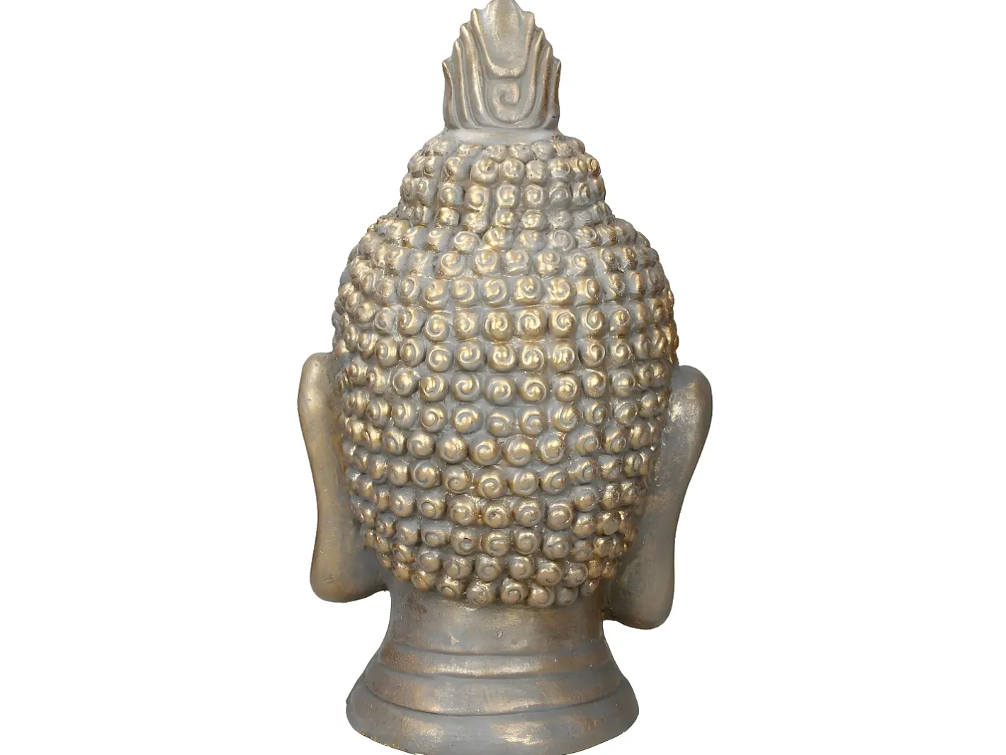 Discount ECD Germany Estatua cabeza de Buda 74,5 cm aspecto bronce en poliresina Beige