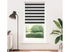 Estor cebra 95x200 cm ancho tela 90,9 cm poliéster Negro Best