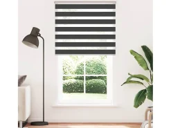 Discount Estor cebra 135x200 cm ancho tela 130,9 cm poliéster Negro