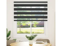 Estor cebra 135x150 cm ancho tela 130,9 cm poliéster Negro Clearance