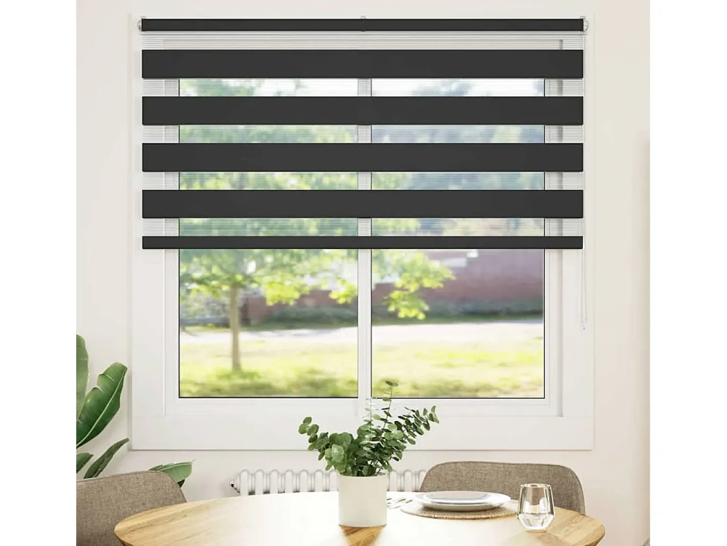 Ropa De Casa-Estor cebra 145x150 cm ancho tela 140,9 cm poliéster Negro