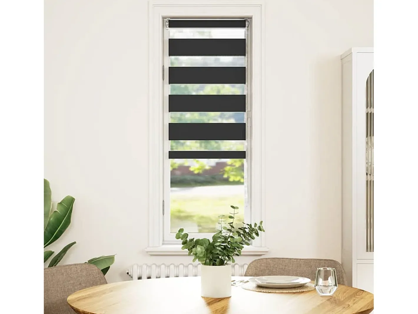 Estor cebra 40x150 cm ancho tela 35,9 cm poliéster Negro Online