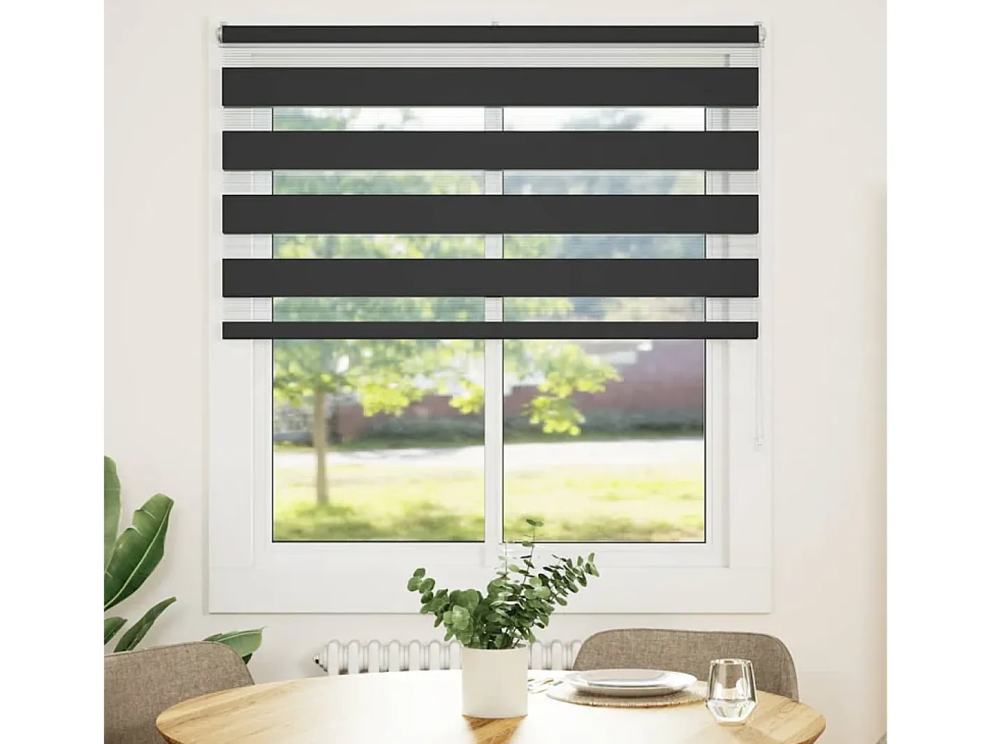 Ropa De Casa-Estor cebra 120x150 cm ancho tela 115,9 cm poliéster Negro