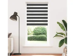 Outlet Estor cebra 105x200 cm ancho tejido 100,9 cm poliéster Negro