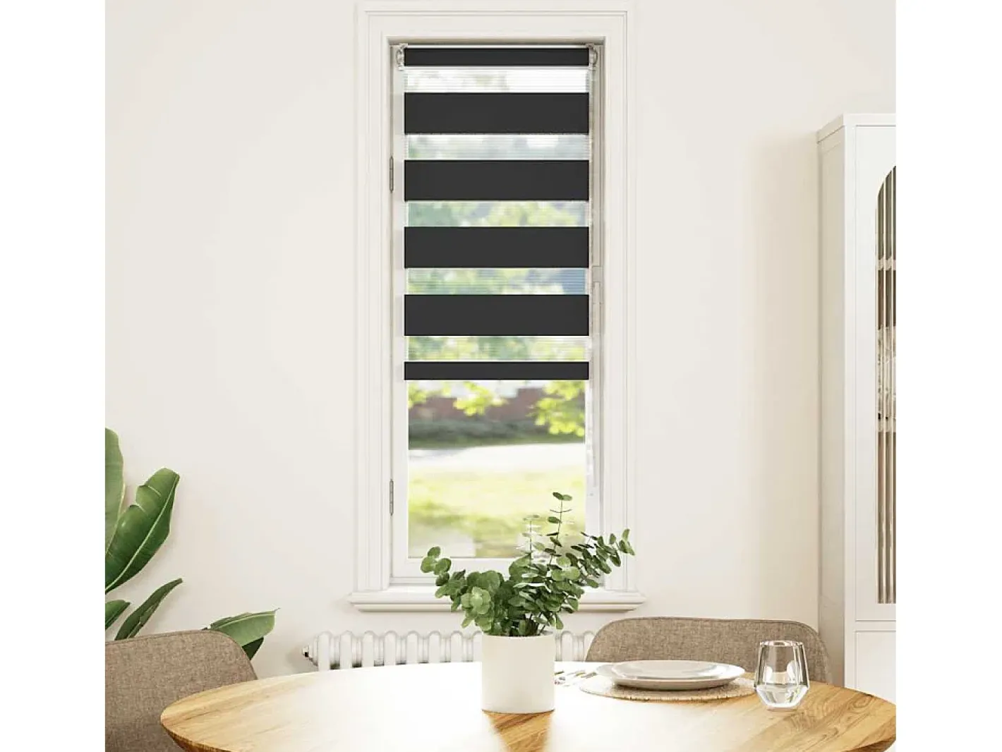Online Estor cebra 50x150 cm ancho tela 45,9 cm poliéster Negro