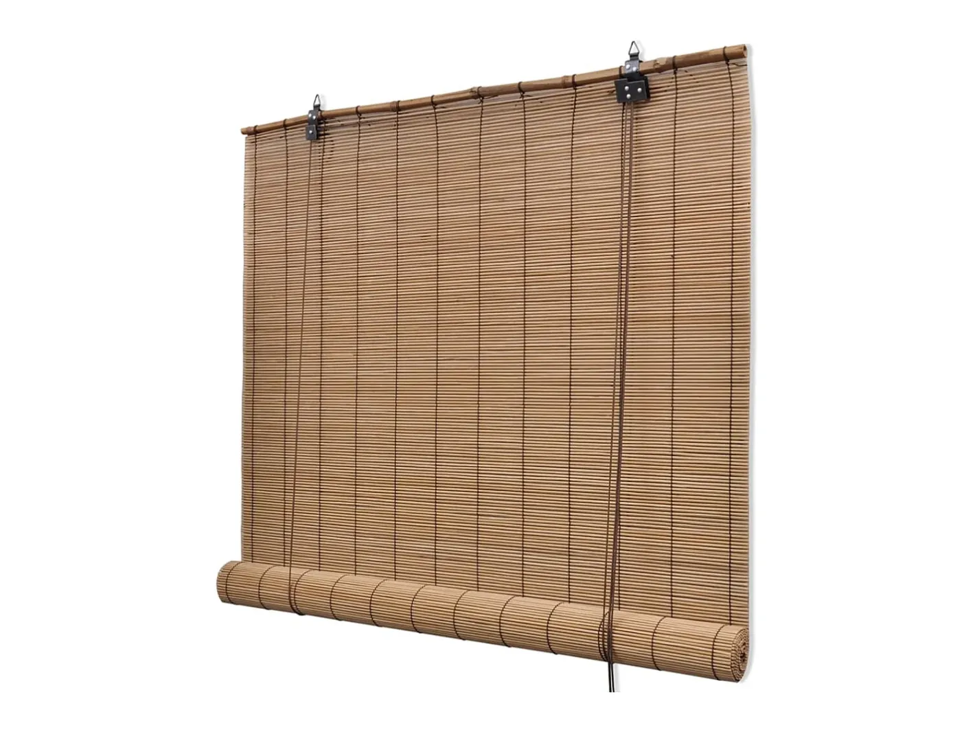 Ropa De Casa-Estor enrollable de bambú 150x160 cm Marrón Marru00f3n