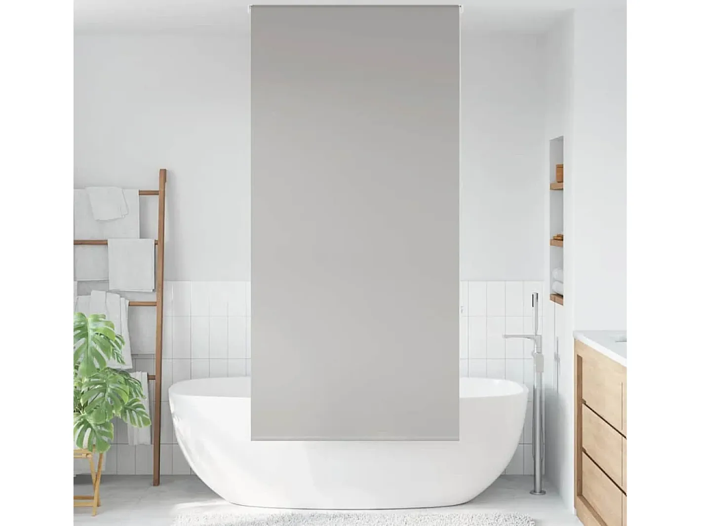 Hot Estor enrollable de ducha 110x240 cm ancho de tela 106 cm Gris