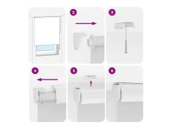 Ropa De Casa-Estor enrollable de ducha con casete de tela ancho 76 cm Blanco