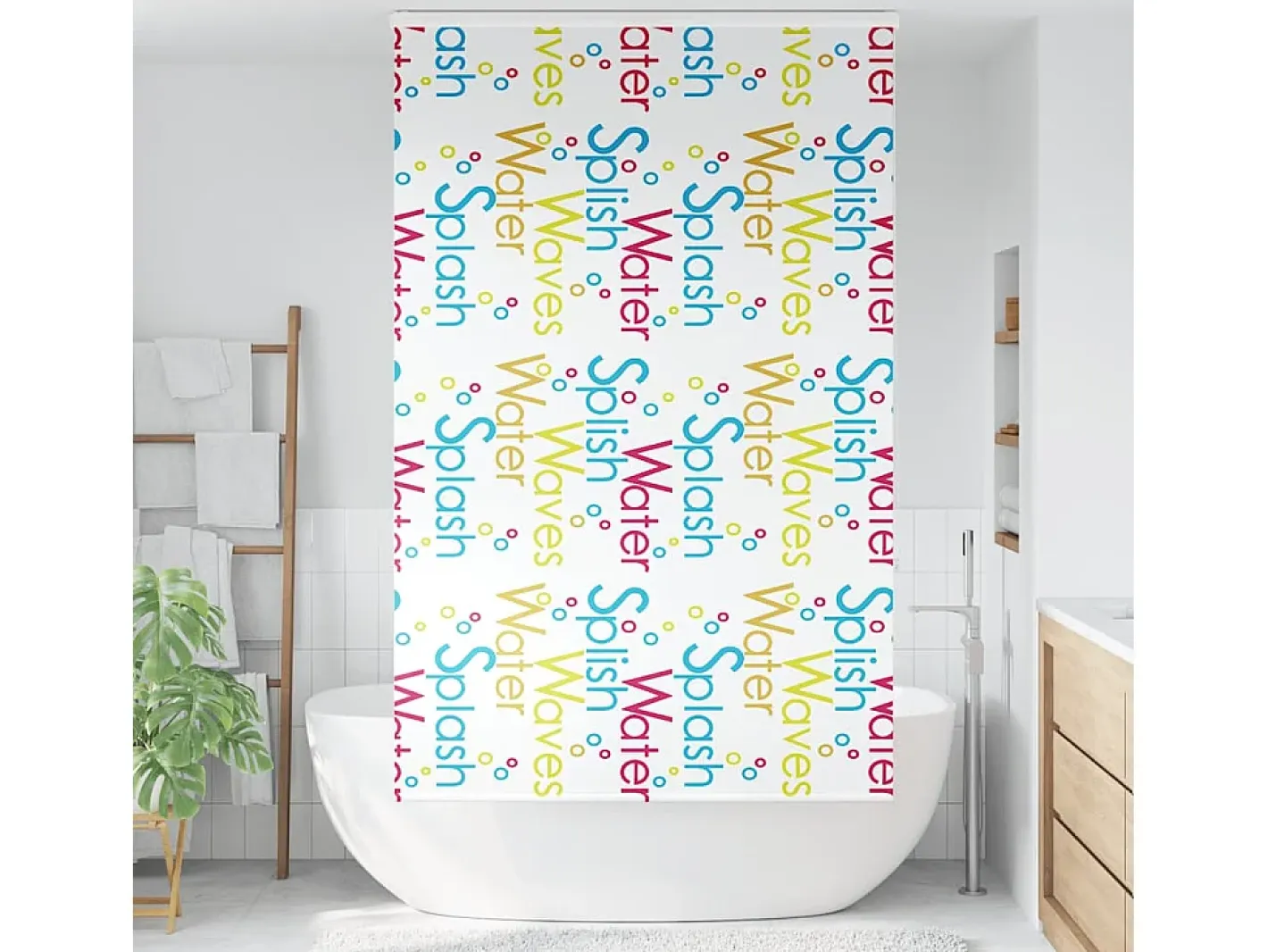 Estor enrollable de ducha con casete de tela, ancho 116 cm Multicolor Best