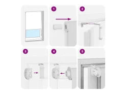 Ropa De Casa-Estor enrollable de ducha 150x240 cm ancho de tela 146 cm Blanco