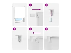 Ropa De Casa-Estor enrollable de ducha 150x240 cm ancho de tela 146 cm Blanco