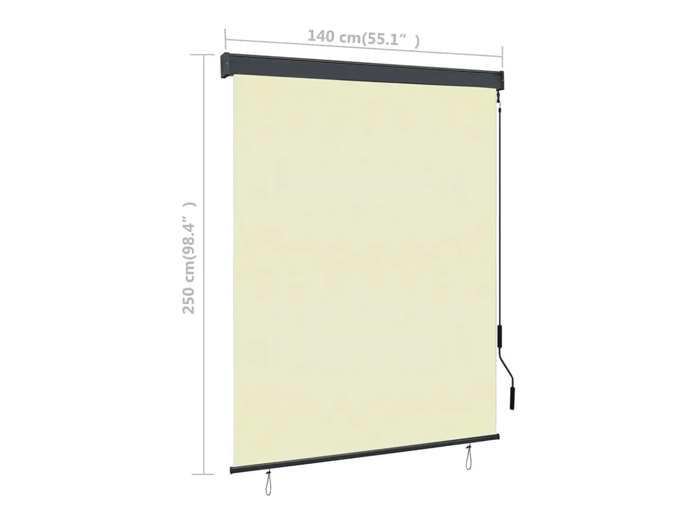 Hot Estor exterior enrollable 140 x 250 cm Crema