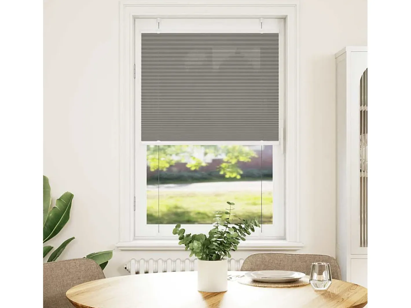 Clearance Estor plisado antracita 70x150 cm ancho tela 69,4 cm Gris