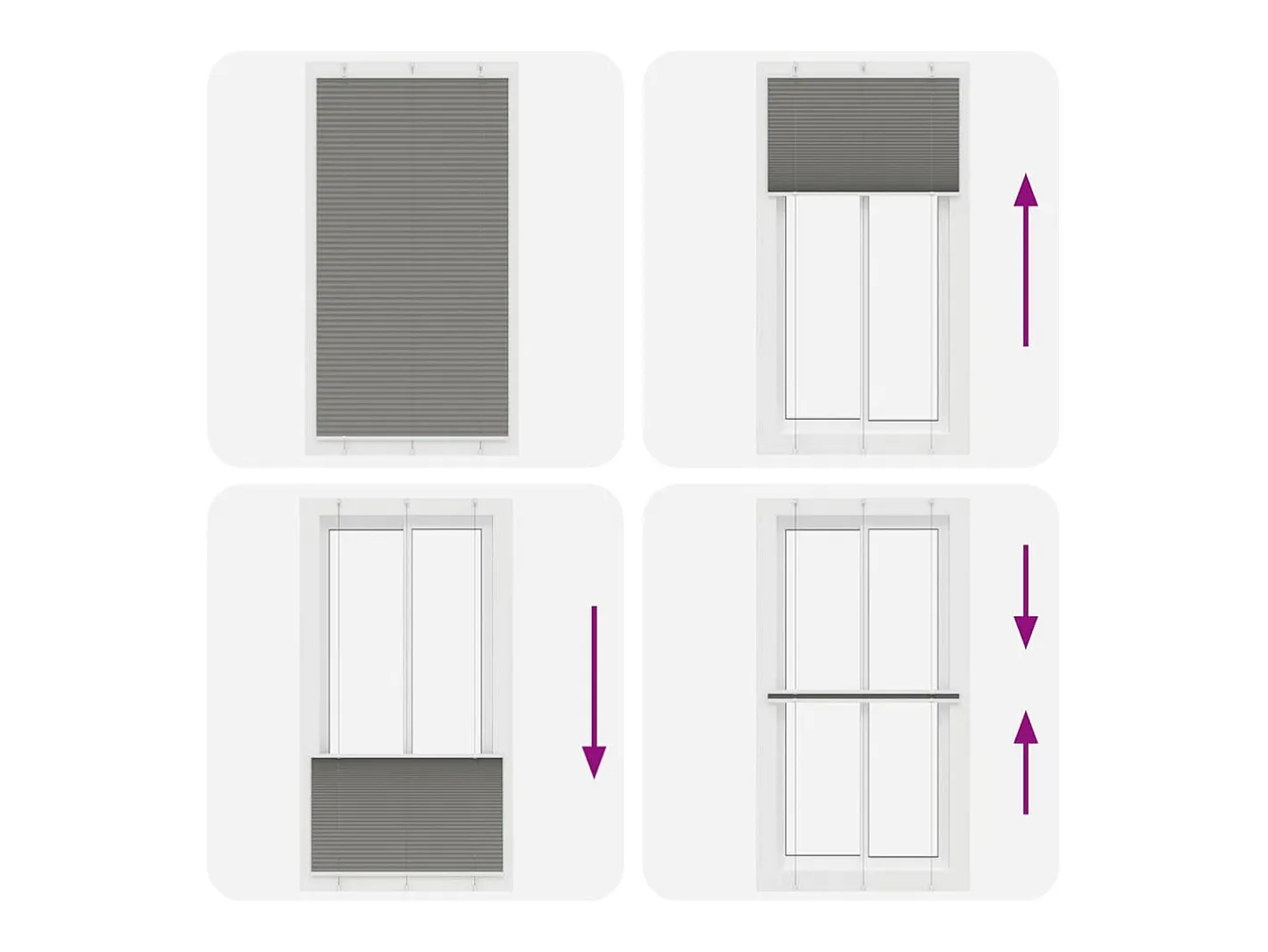 Outlet Estor plisado antracita 110x200 cm ancho tela 109,4 cm Gris