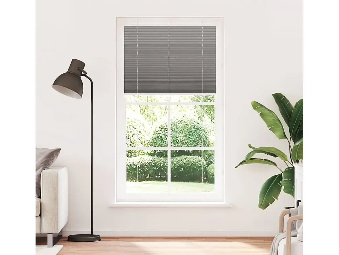 Outlet Estor plisado antracita 110x200 cm ancho tela 109,4 cm Gris