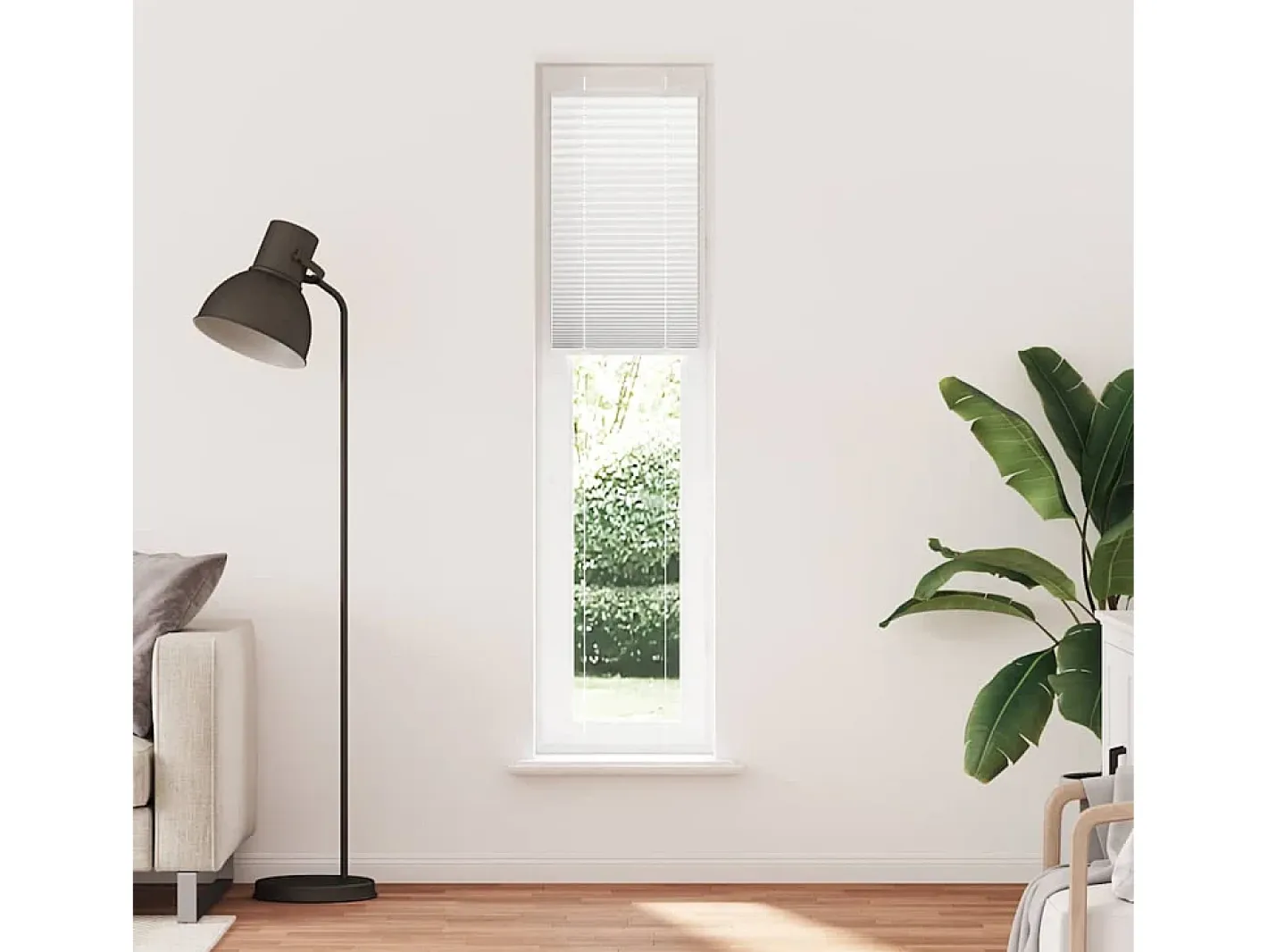 Discount Estor plisado 45x200 cm ancho tela 44,4 cm poliéster Blanco