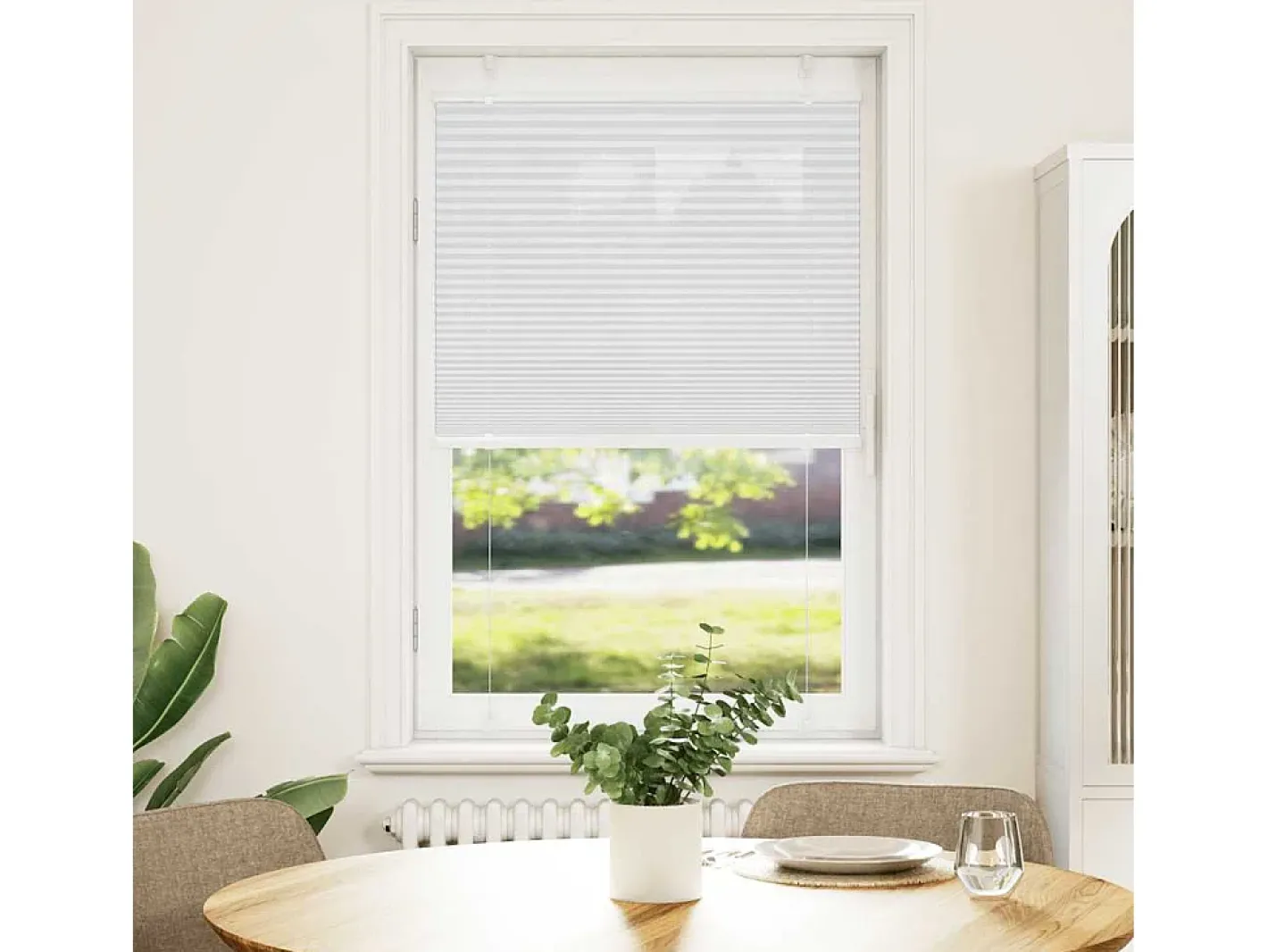 Estor plisado 70x100 cm ancho tela 69,4 cm poliéster Blanco Online