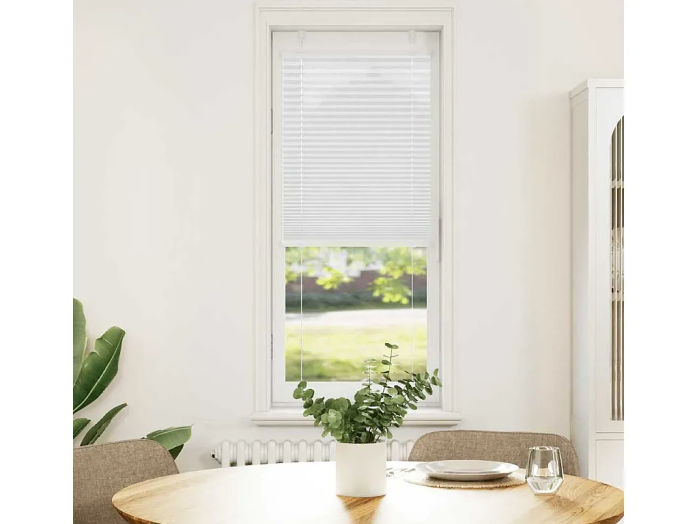 Estor plisado 50x100 cm ancho tela 49,4 cm poliéster Blanco Hot