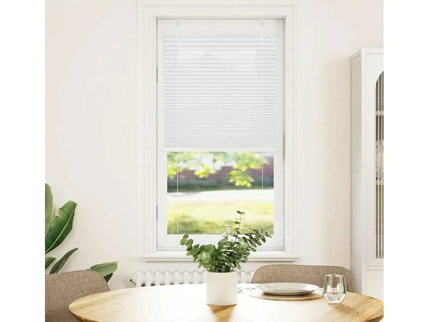 Ropa De Casa-Estor plisado 65x100 cm ancho tela 64,4 cm poliéster Blanco