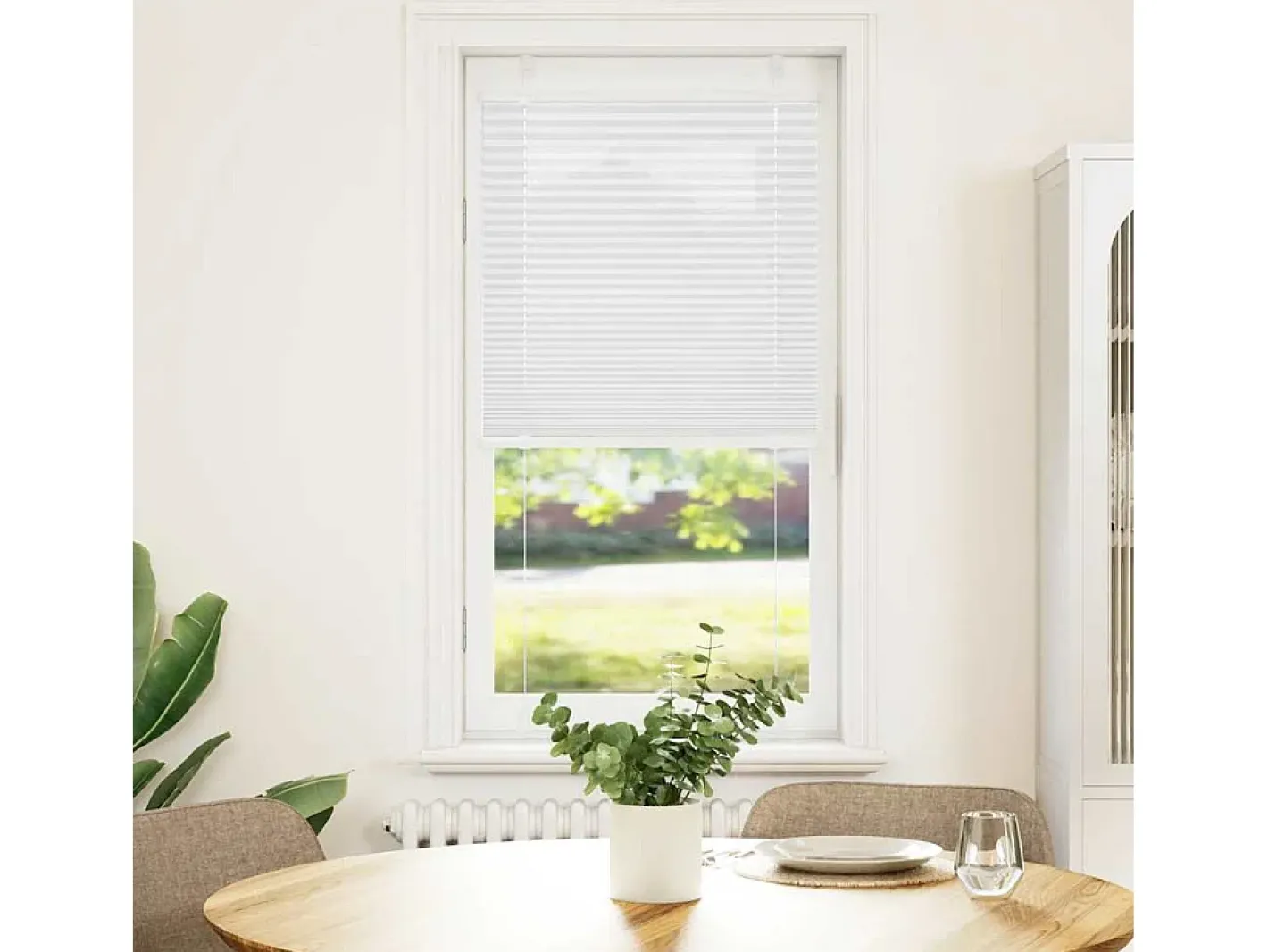 Estor plisado 55x150 cm ancho tela 54,4 cm poliéster Blanco Hot