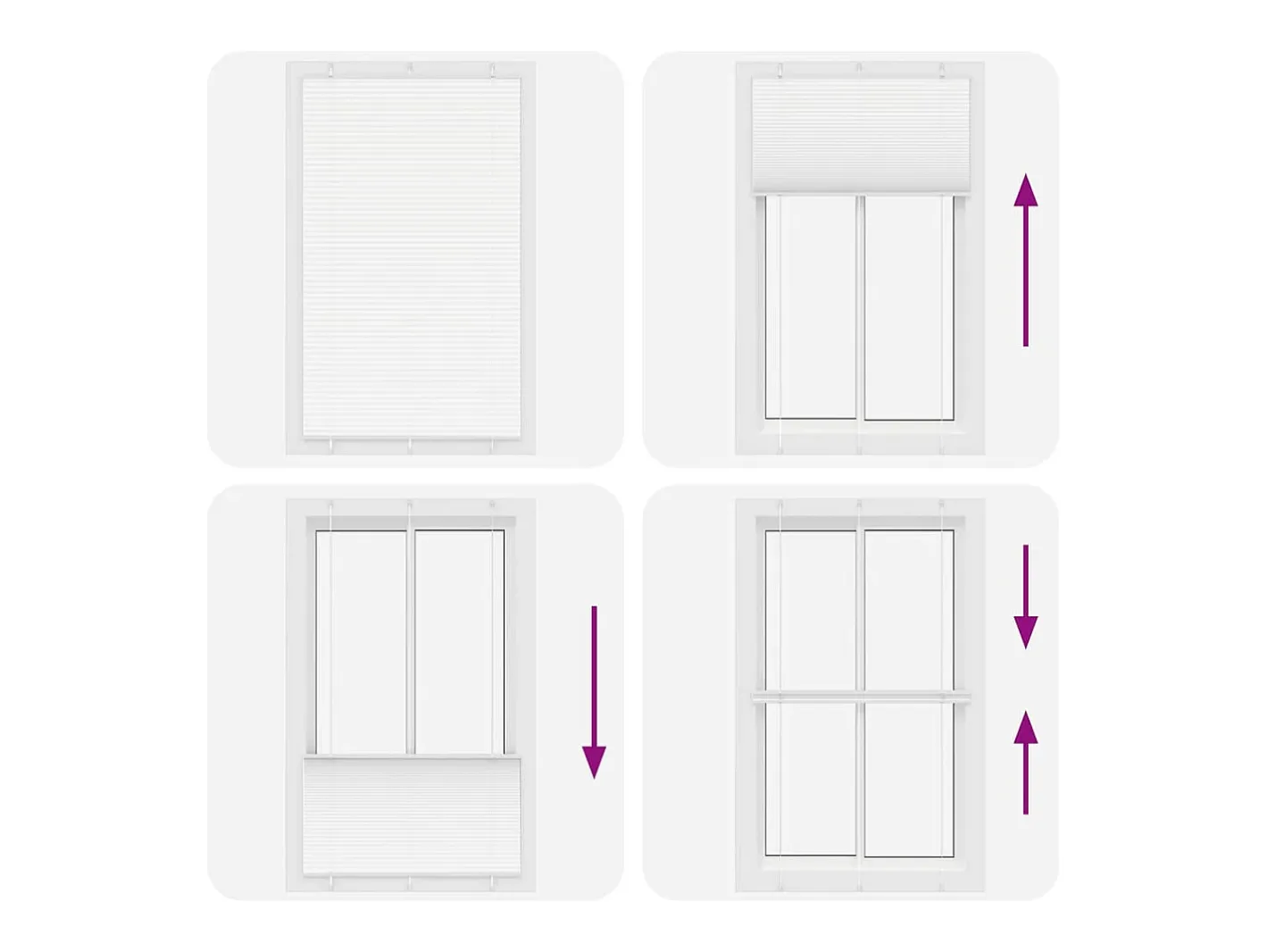 Estor plisado 115x200cm ancho tela 114,4cm poliéster Blanco Outlet