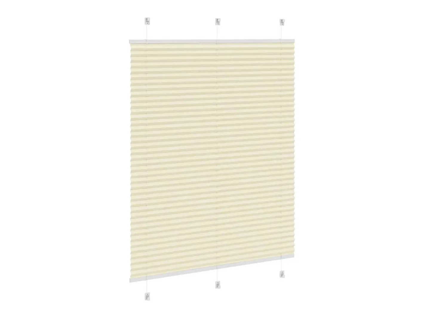 Estor plisado color 105x150cm ancho tela 104,4cm poliéster Crema New