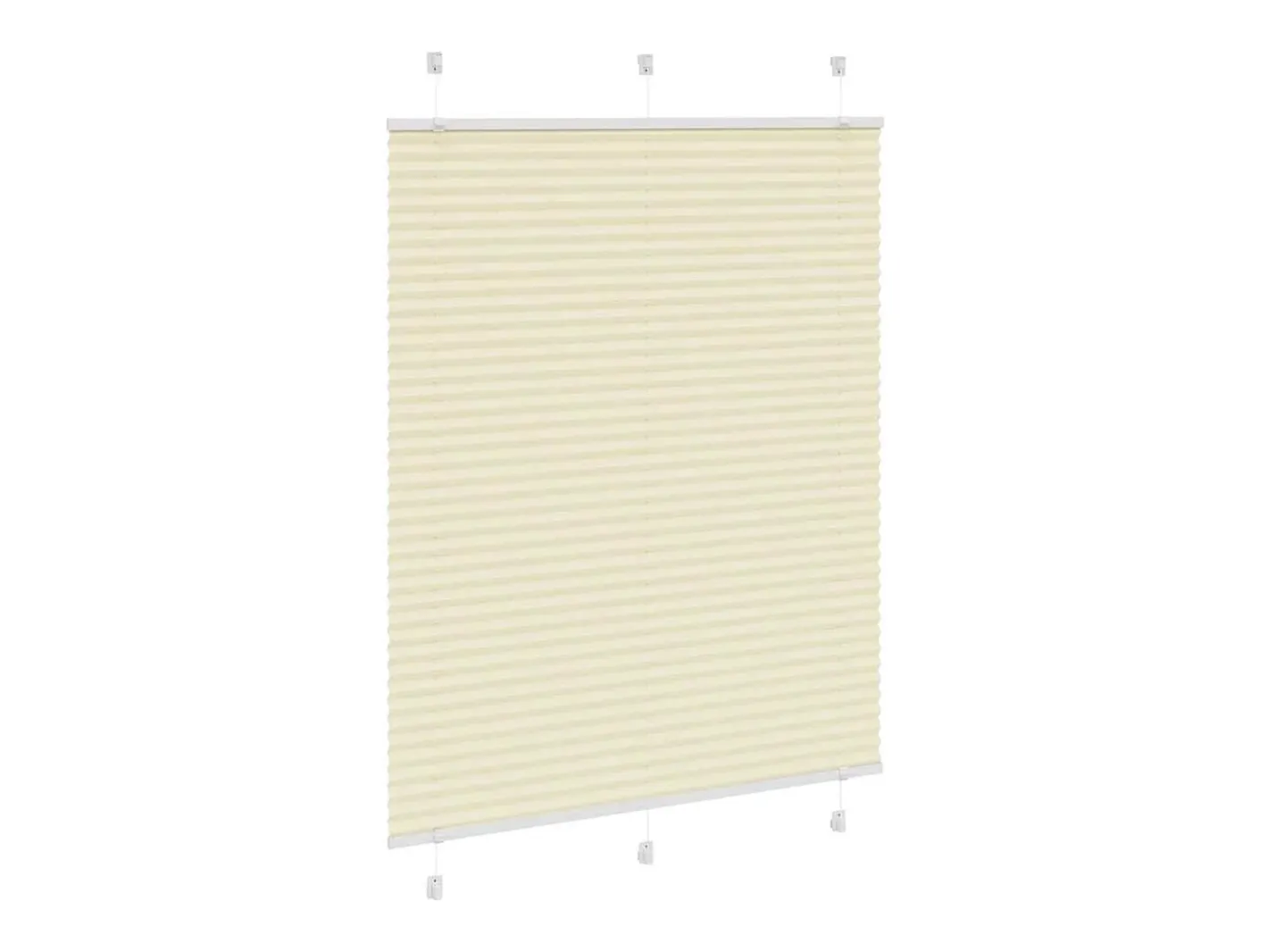 Estor plisado color 105x150cm ancho tela 104,4cm poliéster Crema New