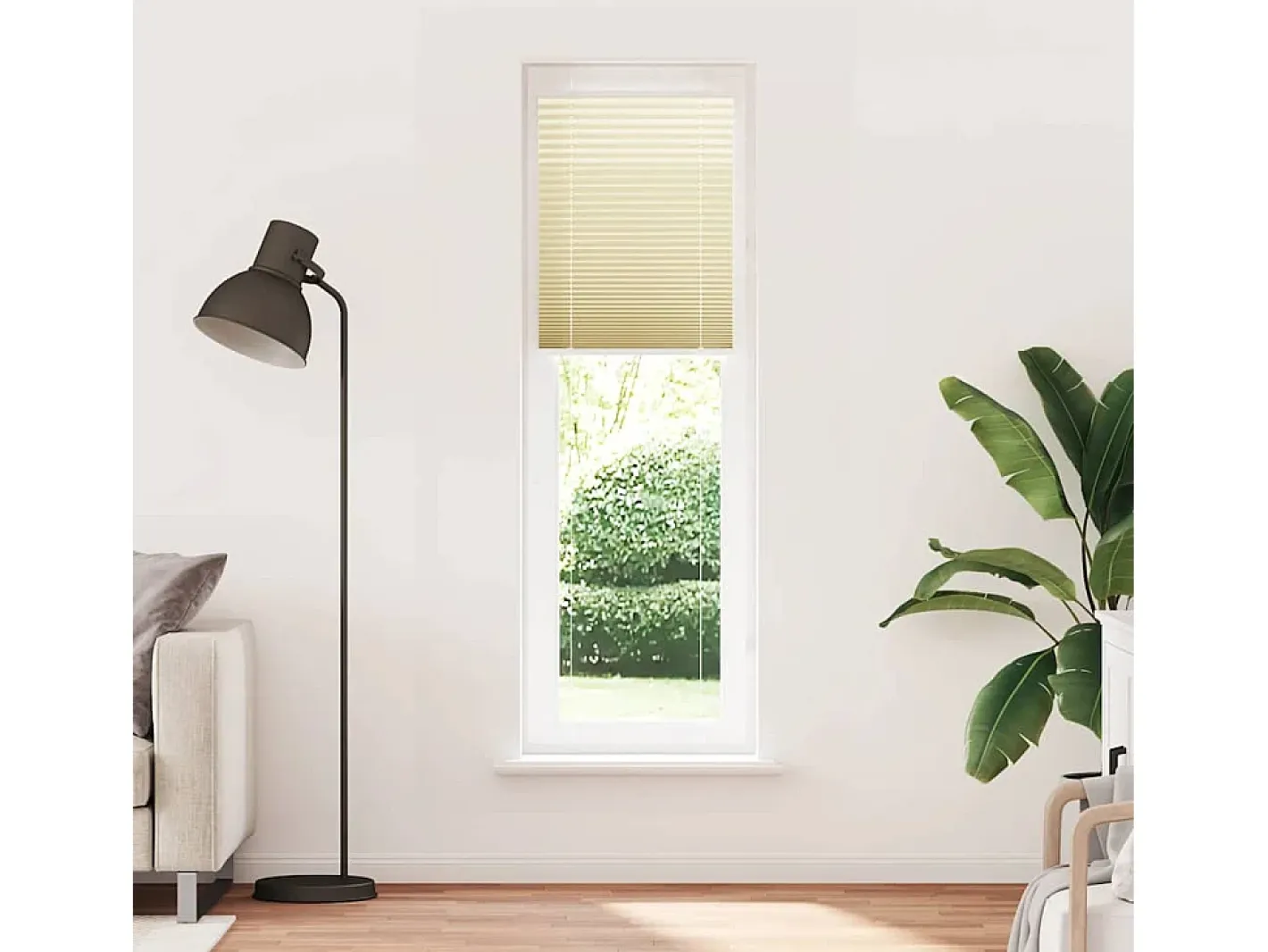 Ropa De Casa-Estor plisado color 55x200 cm ancho tela 54,4 cm poliéster Crema