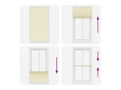 Outlet Estor plisado color 110x200cm ancho tela 109,4cm poliéster Crema