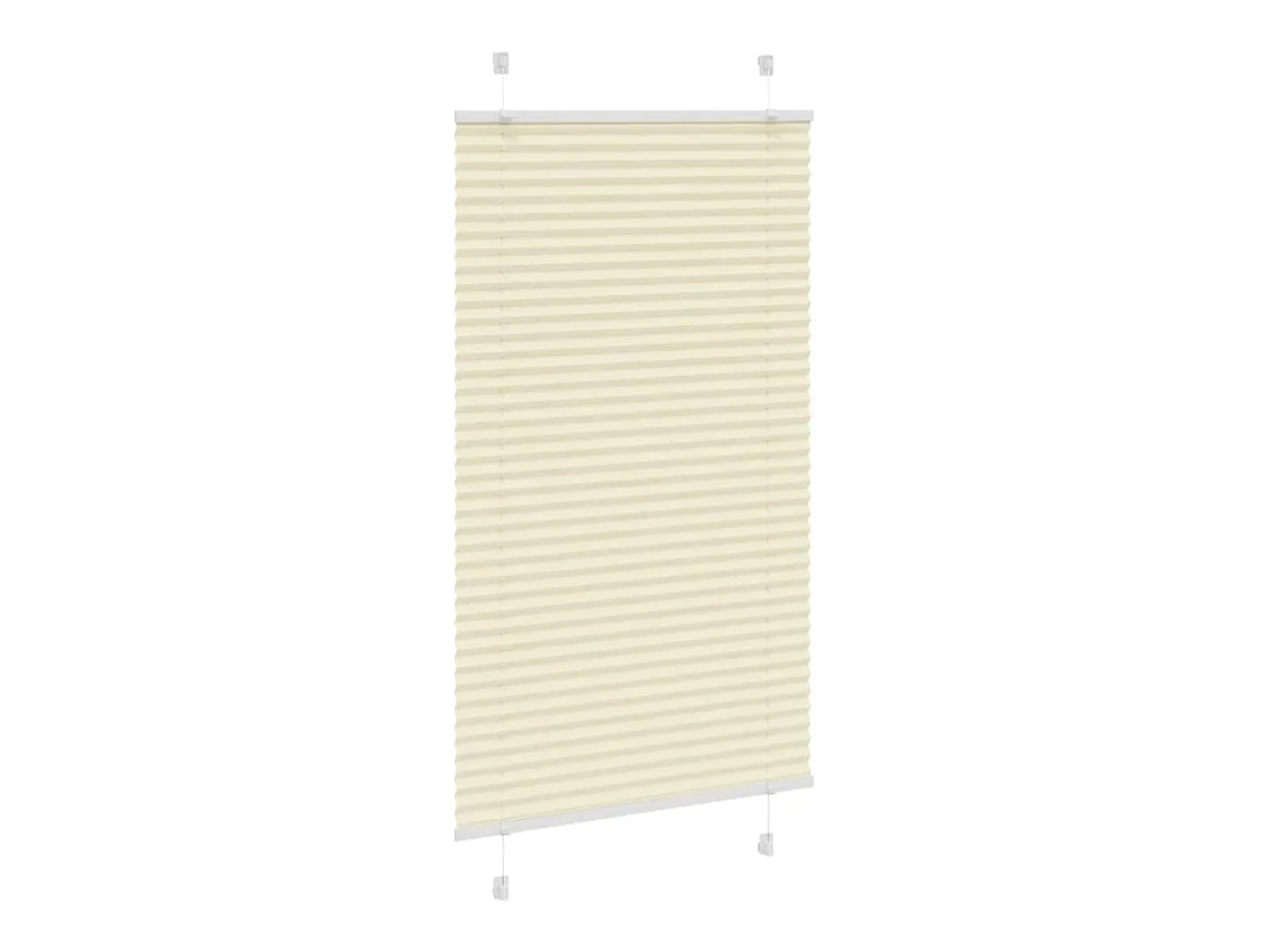 Estor plisado color 75x100 cm ancho tela 74,4 cm poliéster Crema Clearance