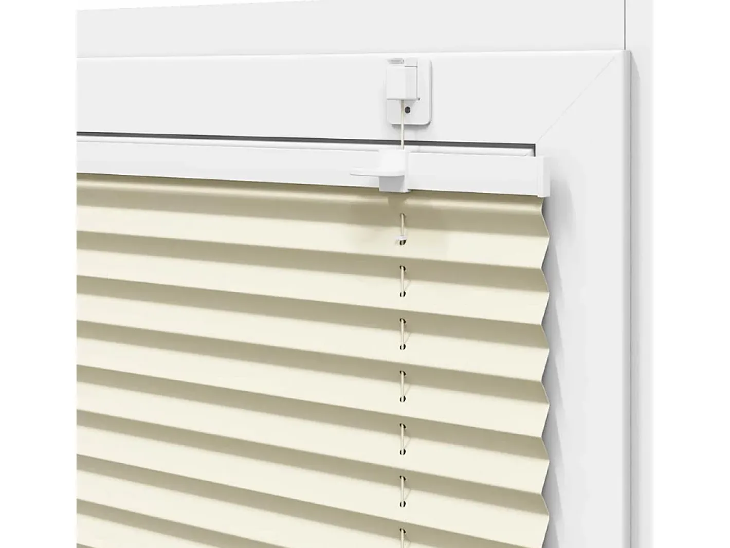 Estor plisado color 60x200 cm ancho tela 59,4 cm poliéster Crema Outlet