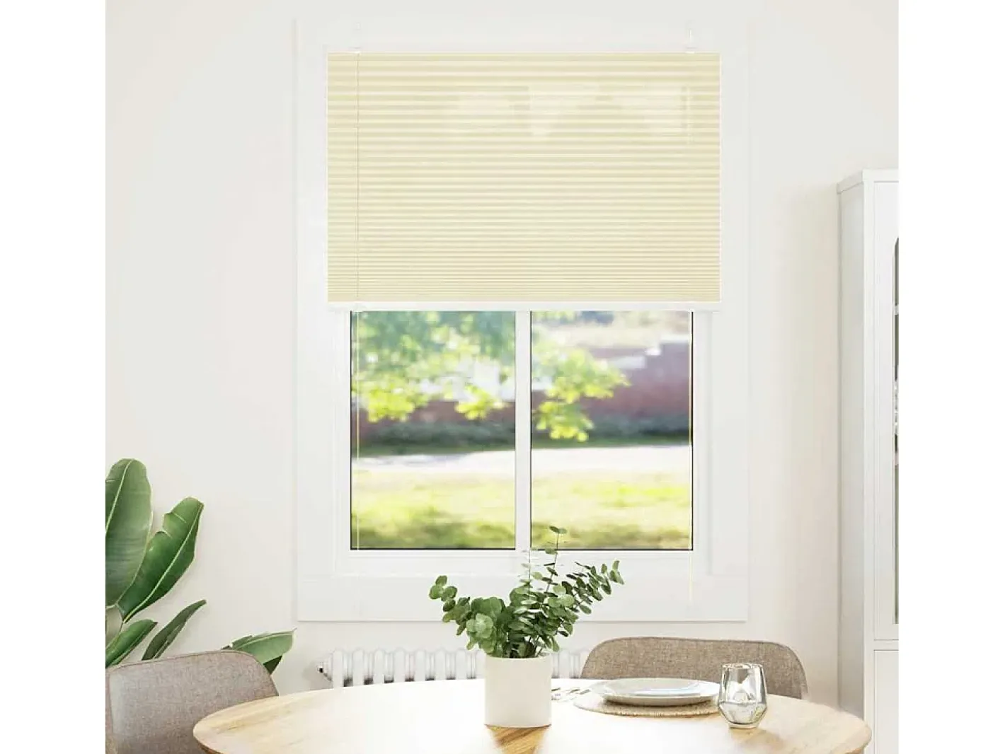 Best Estor plisado color 85x100 cm ancho tela 84,4 cm poliéster Crema